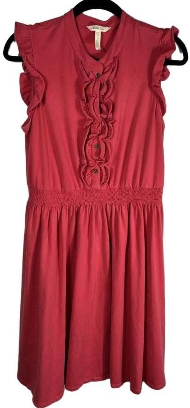 Matilda Jane One Way Dress Red Ruffle Sleeveless Smocked Waist